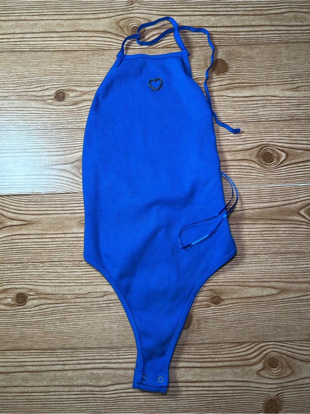 Target Cobalt Blue Ribbed Halter Bodysuit